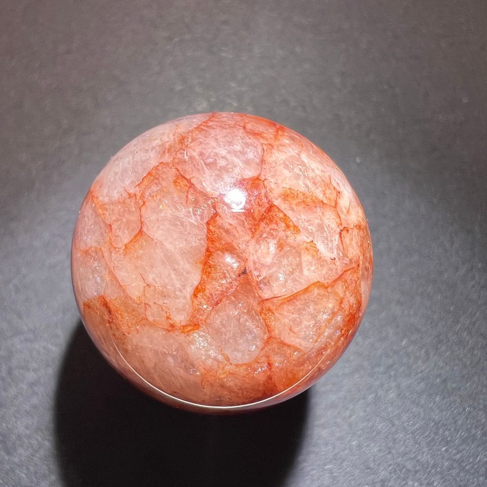 Fire Quartz Crystal Marble Sphere - Picture 4 of 10